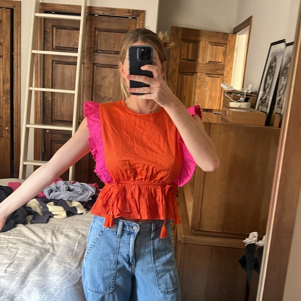 Orange/Pink festive top